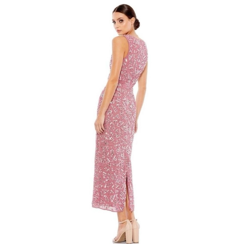 Mac Duggal Pink Sequin Sheath Midi Dress - Picture 2 of 15